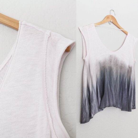 Free People Paradise Dip Dye Tee Lilac Fog Combo Oversized Flowy Knit Beach XS - Picture 7 of 16